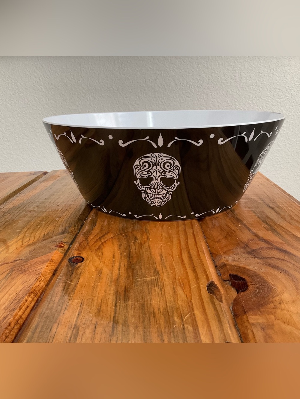 Sugar Scull, Dia de Los Muertos, Halloween 9in diameter serving bowl decor